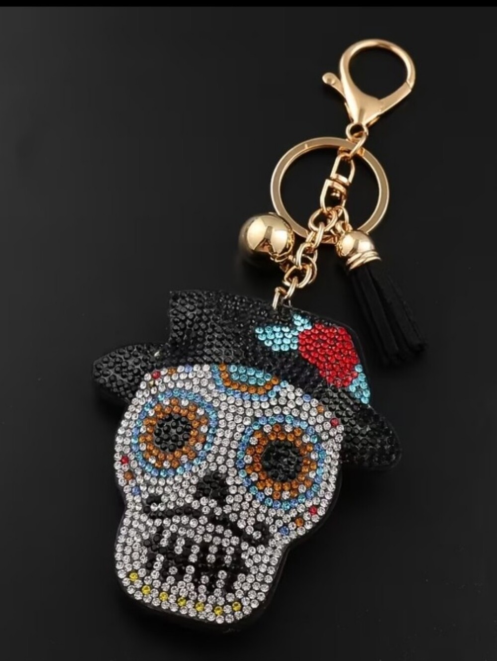 Skull Keychain/bag Charm - Black